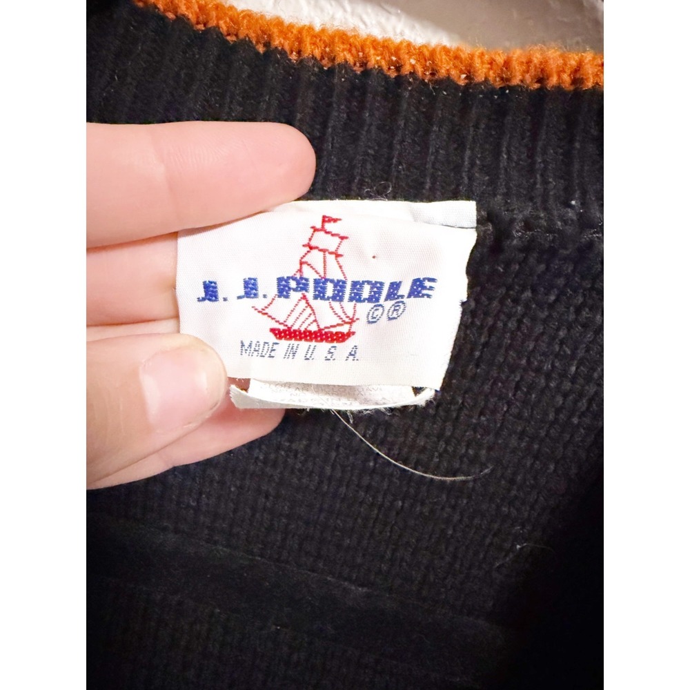 J.J. Poole Vintage 90s Halloween Sweater Vest Pumpkin Bear Cat Candy Corn Medium - Picture 4 of 6
